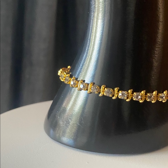 Vintage Gold Tone Tennis‎ Bracelet - Picture 5 of 5